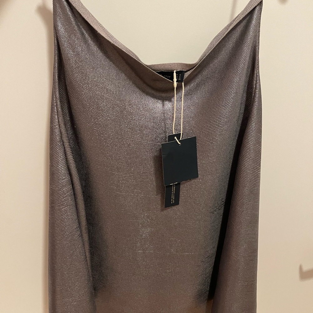 Zara Metallic Silver Knit skirt